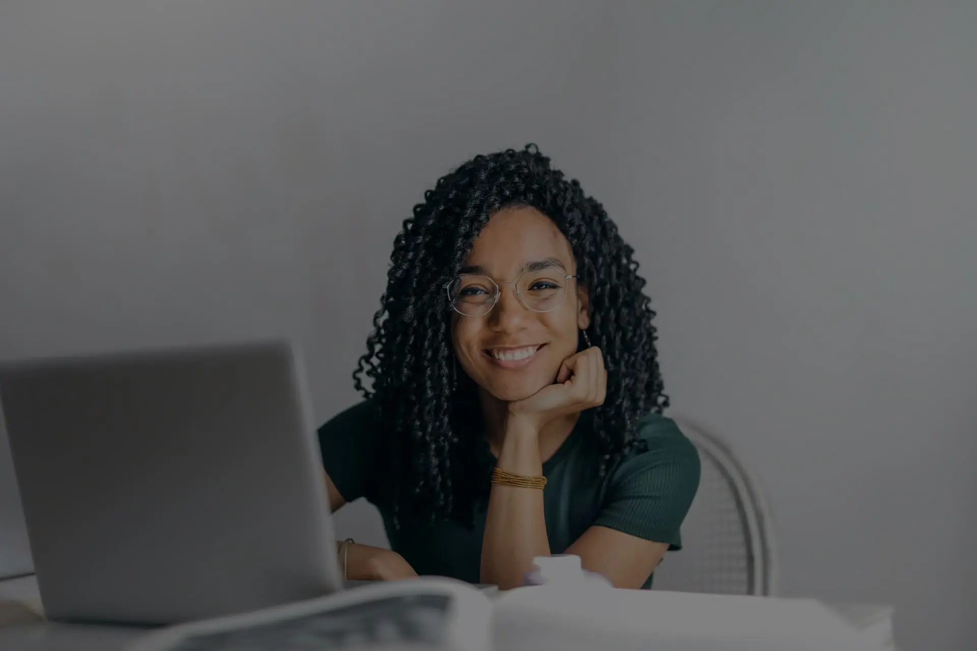 woman smiling in the office